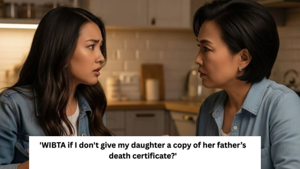 ‘WIBTA if I don’t give my daughter a copy of her father’s death certificate?’