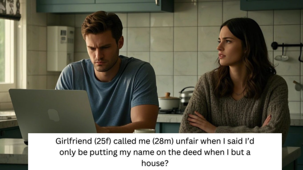 Girlfriend (25f) called me (28m) unfair when I said I’d only be putting my name on the deed when I but a house?
