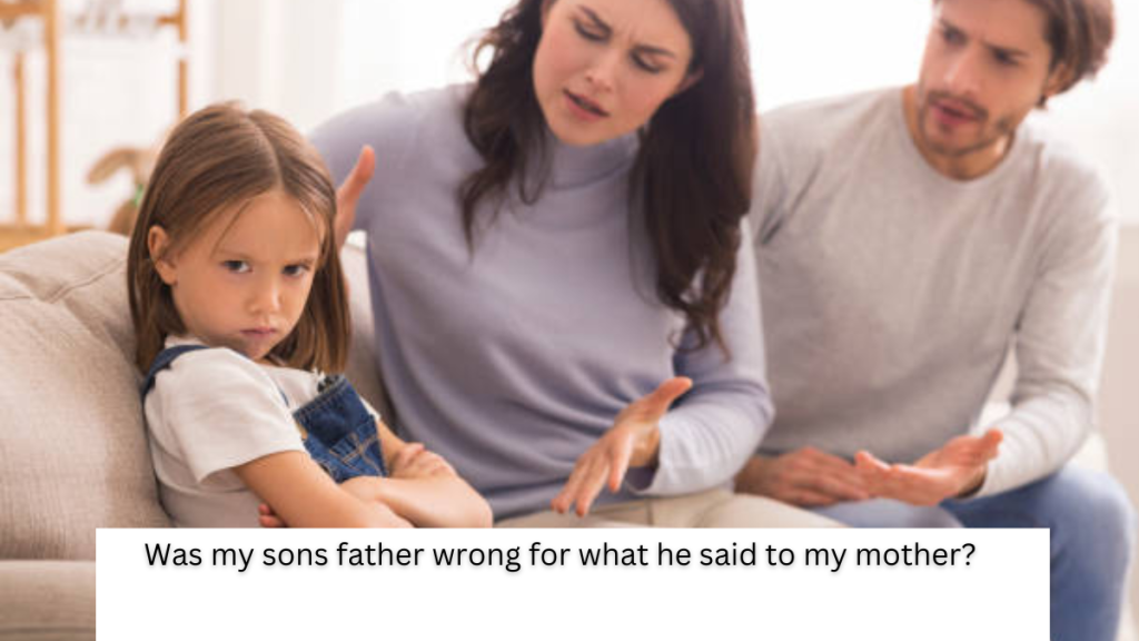Was my sons father wrong for what he said to my mother?
