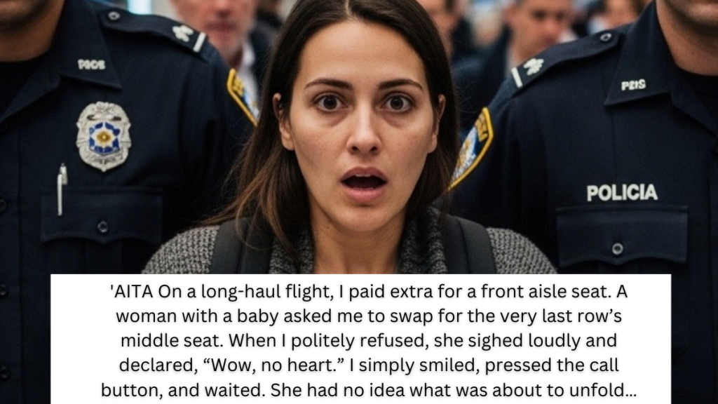 On a long-haul flight, I paid extra for a front aisle seat. A woman with a baby asked me to swap for the very last row’s middle seat.