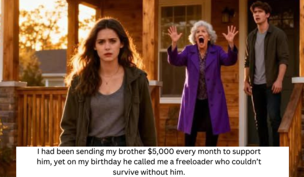 I had been sending my brother $5,000 every month to support him, yet on my birthday he called me a freeloader who couldn’t survive without him.