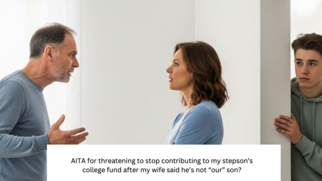AITA for threatening to stop contributing to my stepson’s college fund after my wife said he’s not “our” son?