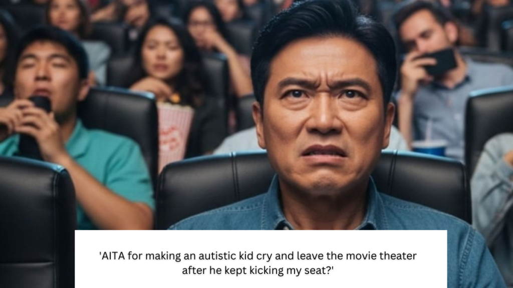 ‘AITA for making an autistic kid cry and leave the movie theater after he kept kicking my seat?’