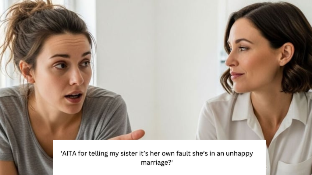 AITAH for telling my sister it’s her own fault she’s in an unhappy marriage?