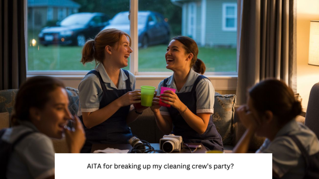 AITA for breaking up my cleaning crew’s party?