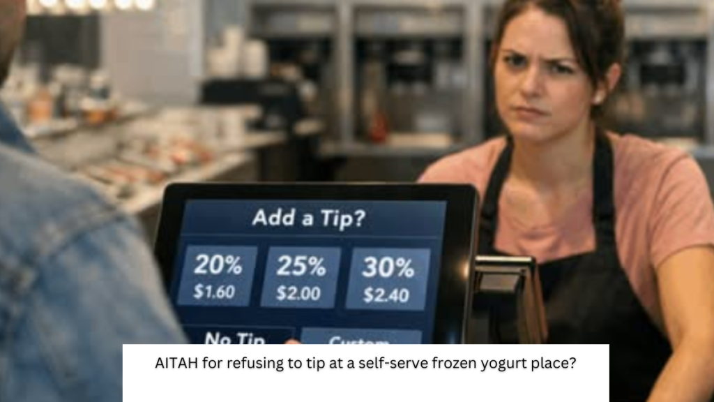 AITAH for refusing to tip at a self-serve frozen yogurt place?