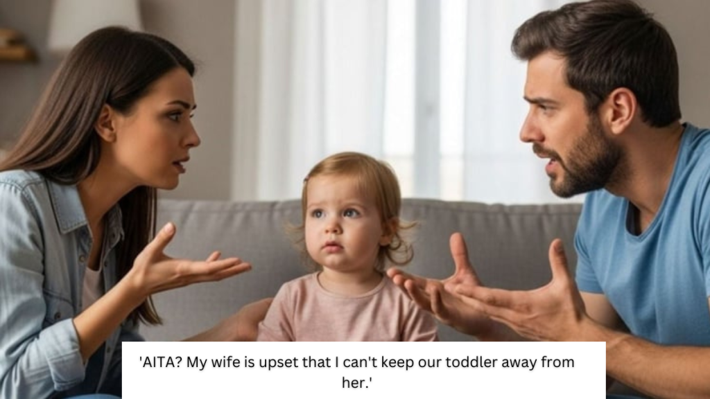 ‘AITA? My wife is upset that I can’t keep our toddler away from her.’