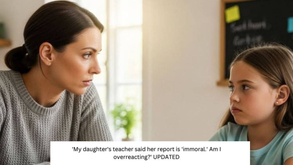 ‘My daughter’s teacher said her report is ‘immoral.’ Am I overreacting?’ UPDATED
